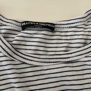 Brandy Melville white and black striped T soft and stretchy